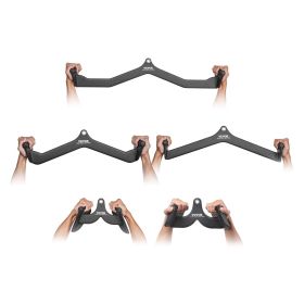 LAT Pulldown Attachments, Cable Machine Rowing T-bar V-bar 5 Set, Tricep Pull Down Bar, Back Strength Training Rubber Coated Handle Grip