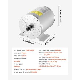 3000W Electric Brushless DC Motor Kit - 72V 4900rpm Motor with Upgraded Speed Controller and Throttle Grip Kit for Go Karts E-Bike Motorcycle Sco